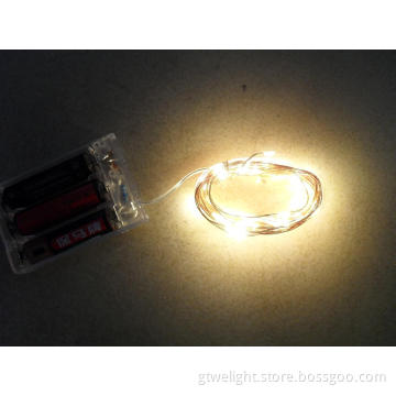 Yellow Hight Light LED Copper String Light 40LEDs with Cr2032